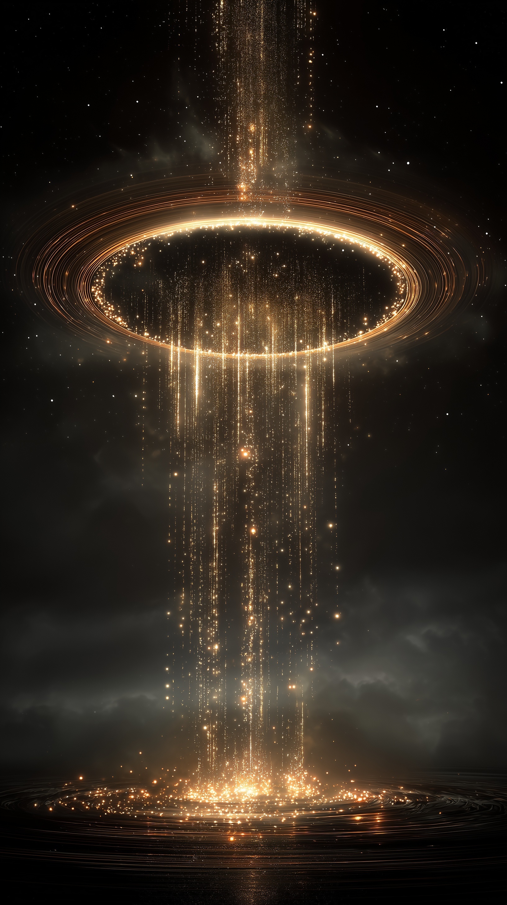 A hyper-realistic cosmic scene in the vast blackne...