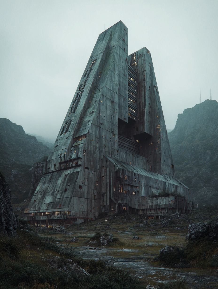 Distant Exterior Establishing shot of a Metabolist...