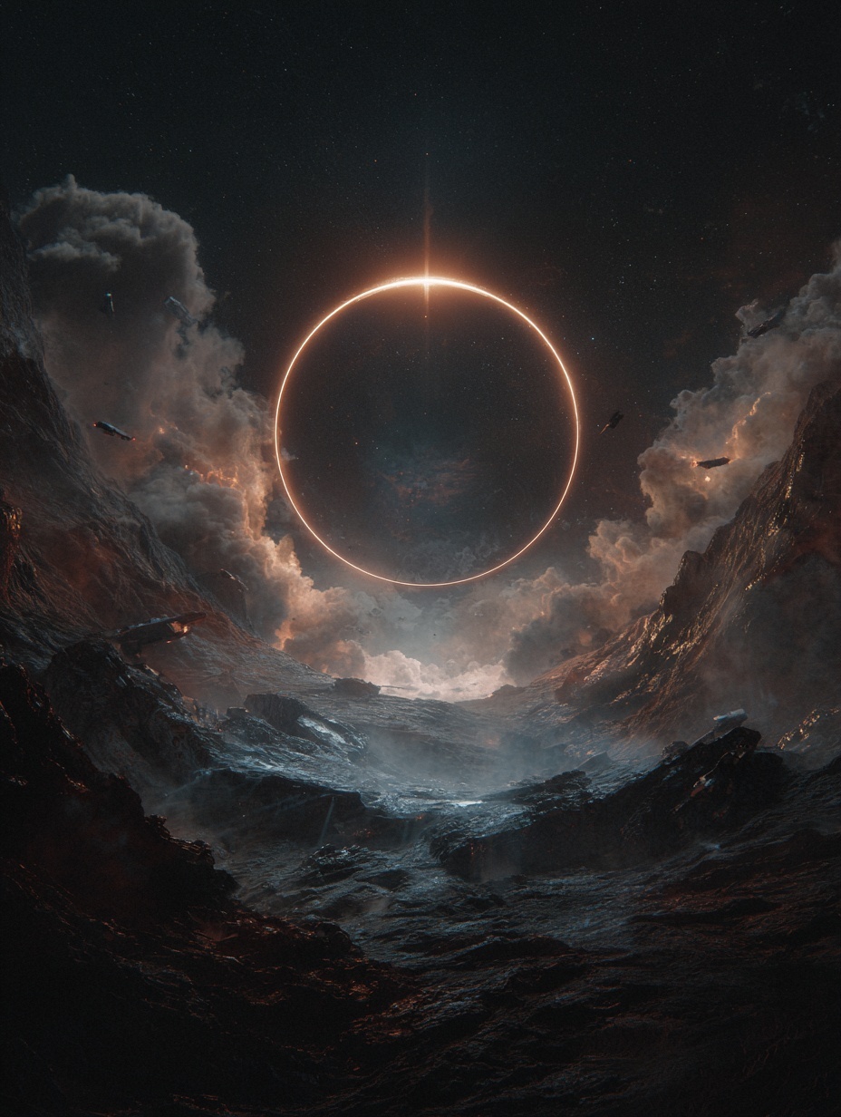 Enter the eternal ring, sci-fi, space, orbit, flar...