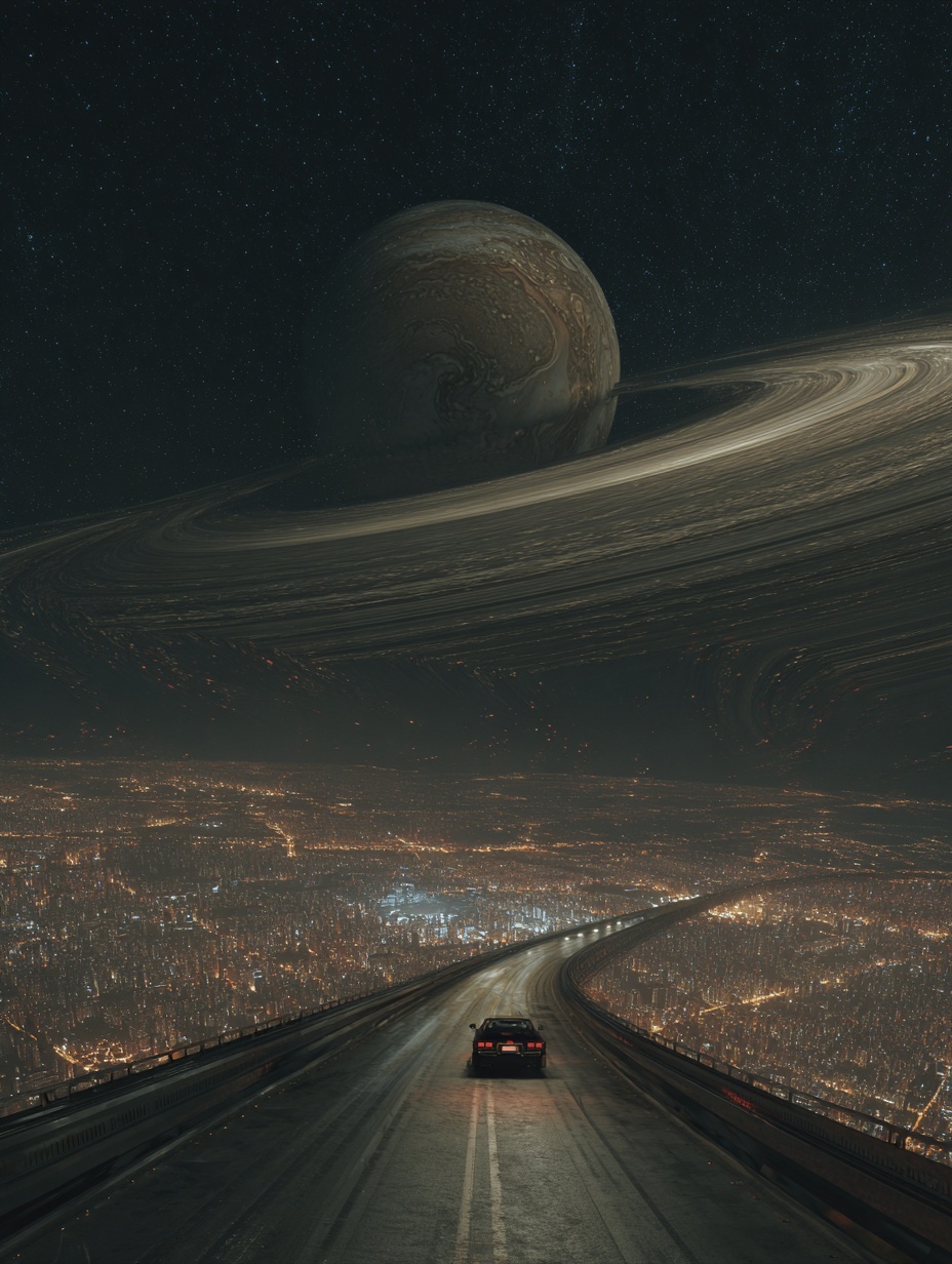 close-up of the driver, nebula light effect, futur...