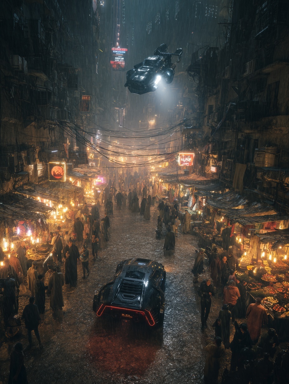 Man from blade runner, photo, light box, three poi...