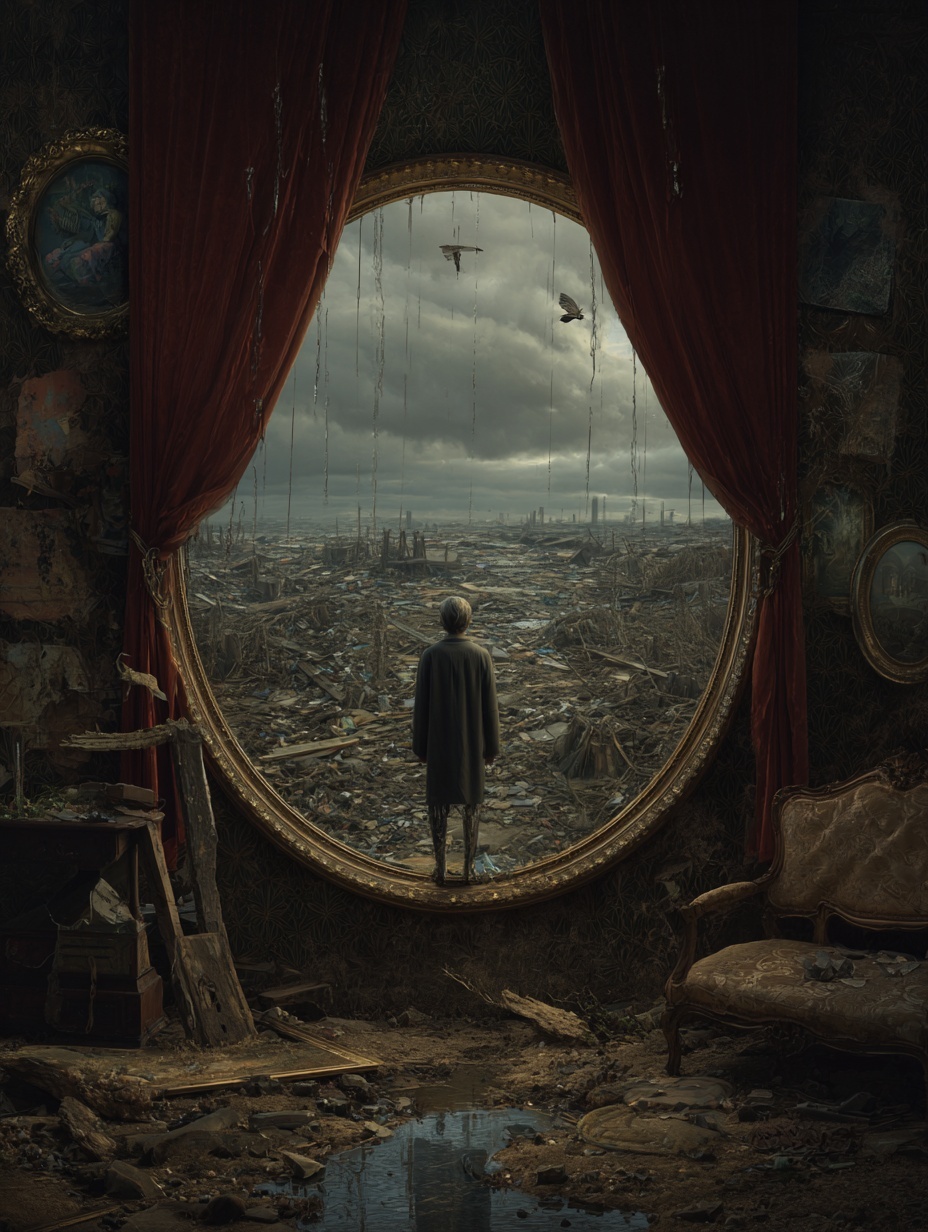 Reality is in the past.+ use text--ar 3:4 ar 3:4--...