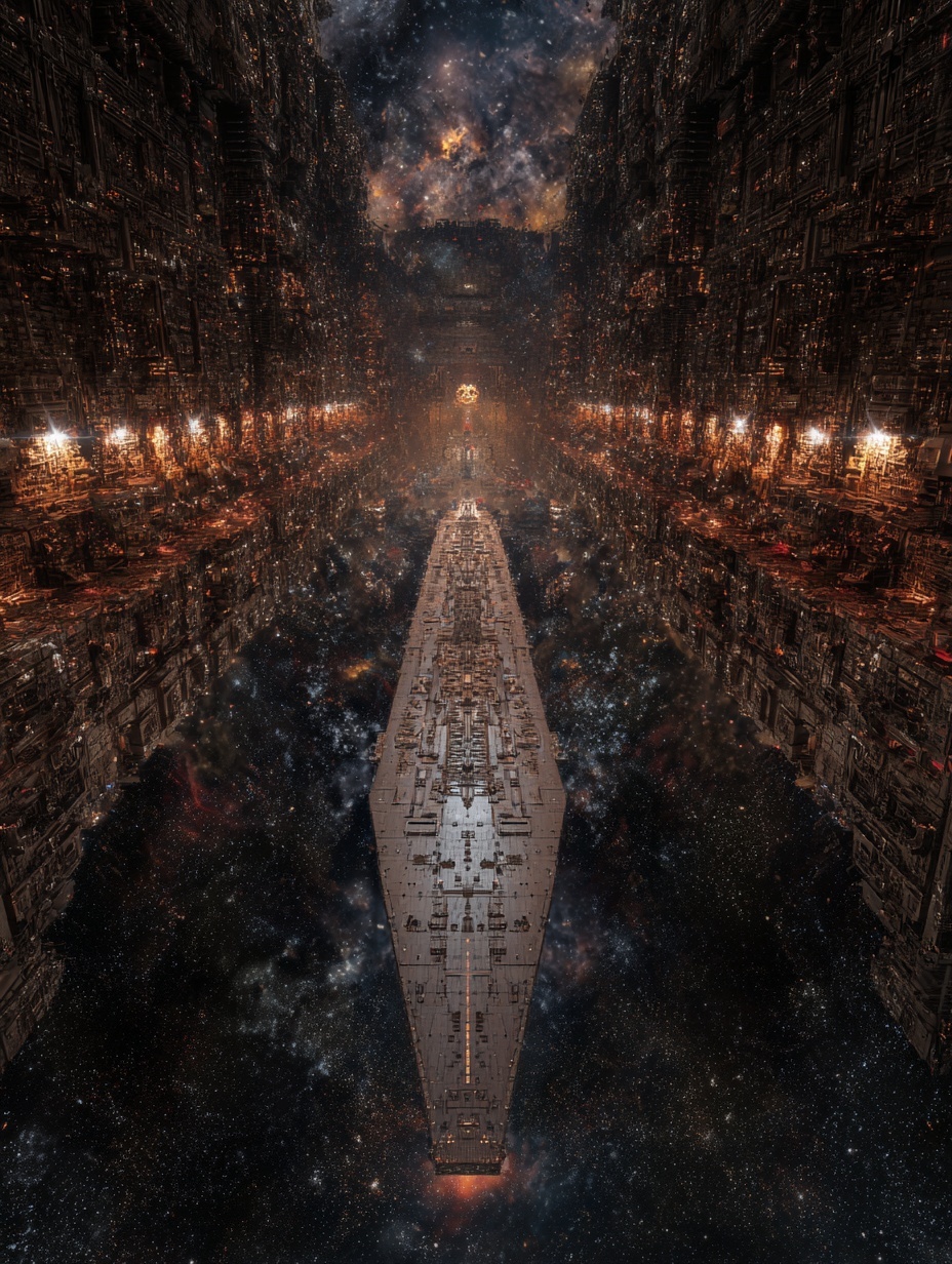 abstract reimagining of the SDF-1 Macross battlesh...