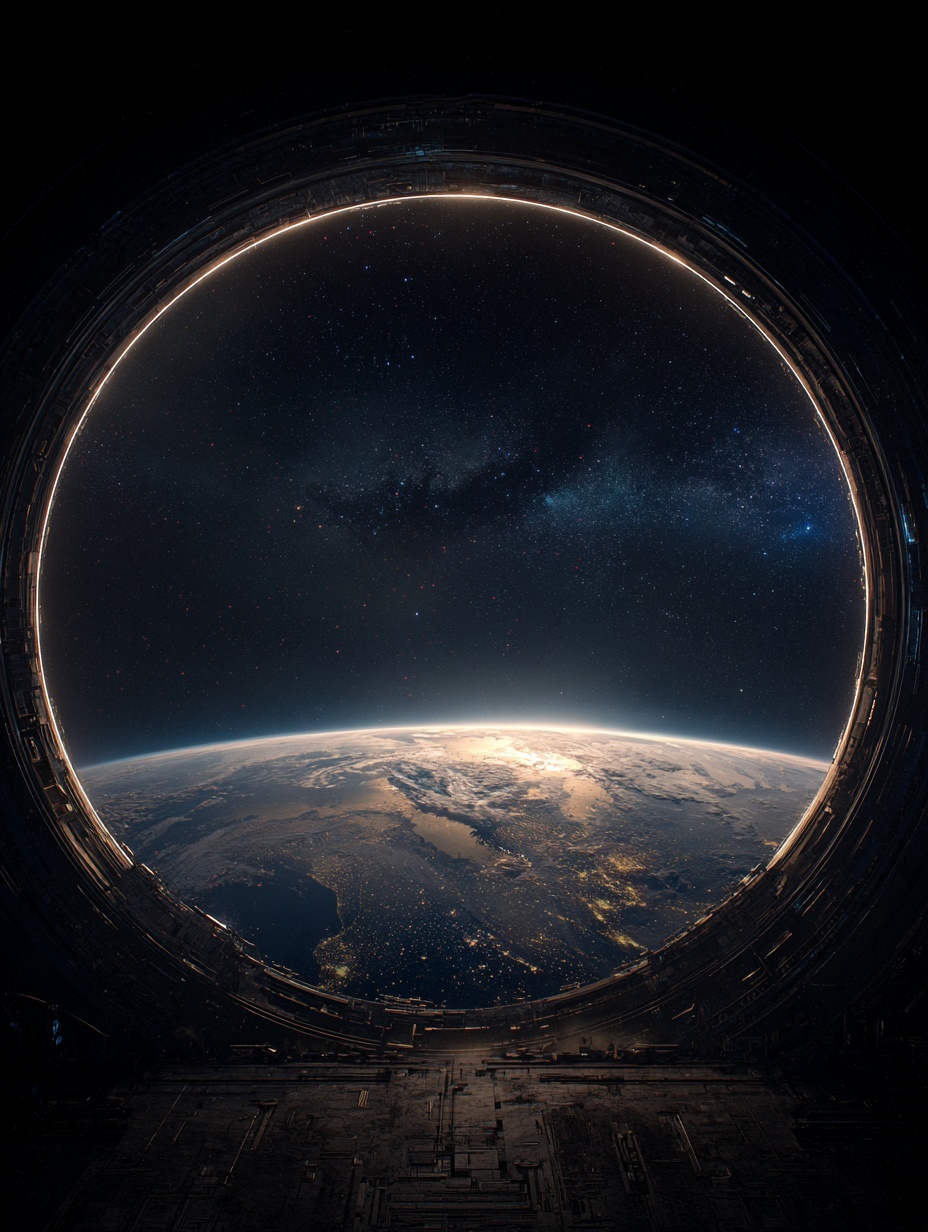 realistic photography of planet earth as seen thro...