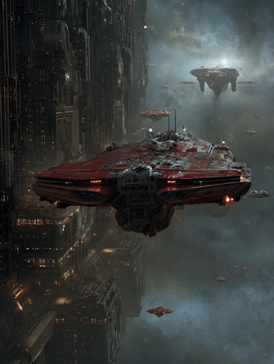 Sci-fi, hundreds of starships+ use text--ar 3:4 ar...