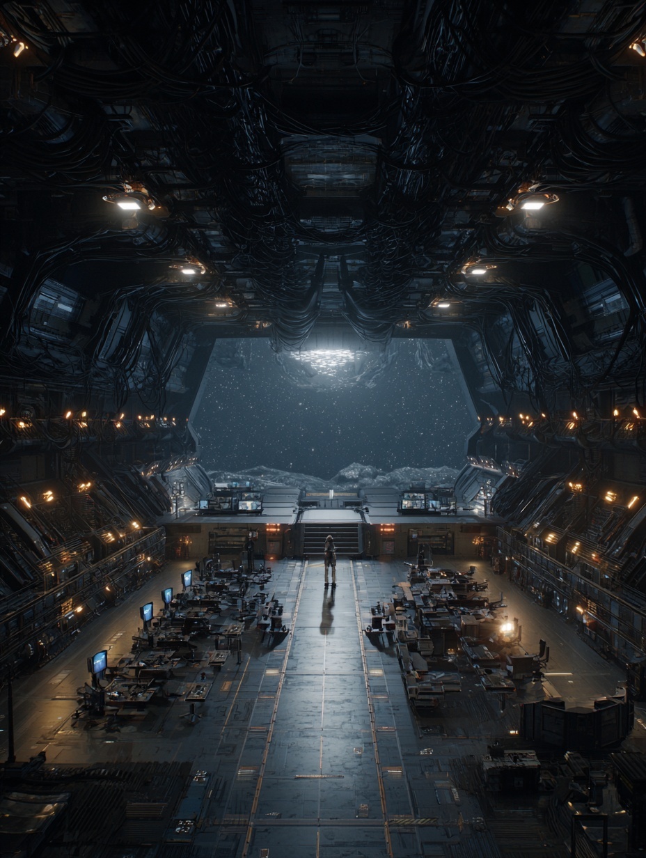 Expansive shot of a sunlit training room, recruits...