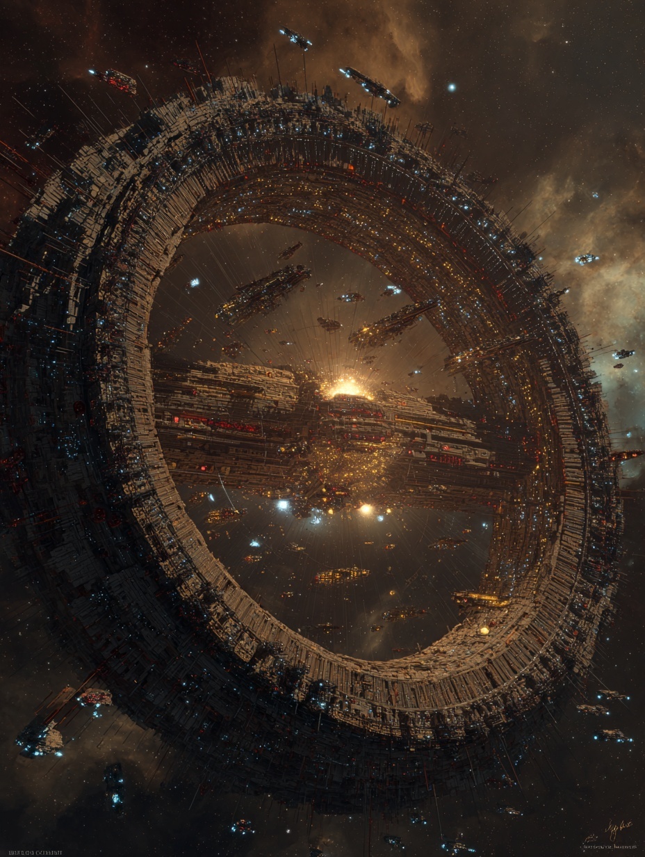 Panorama, symmetrical composition: A gigantic "Dys...