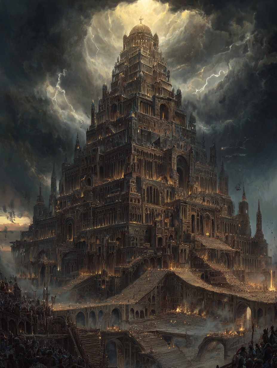 Arcology demonic tower of Babel tower Lovecraftian...