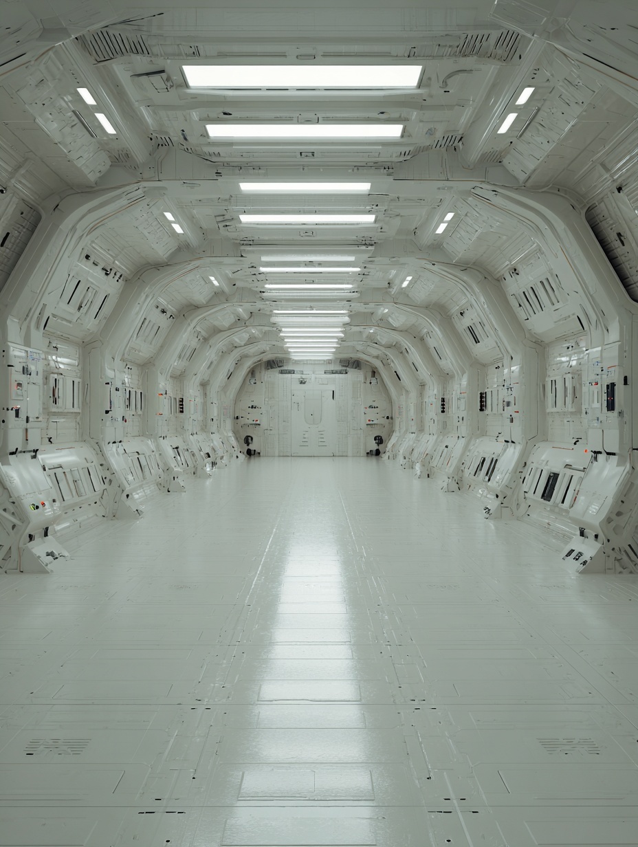 3d render of a futuristic sci-fi white spaceship c...