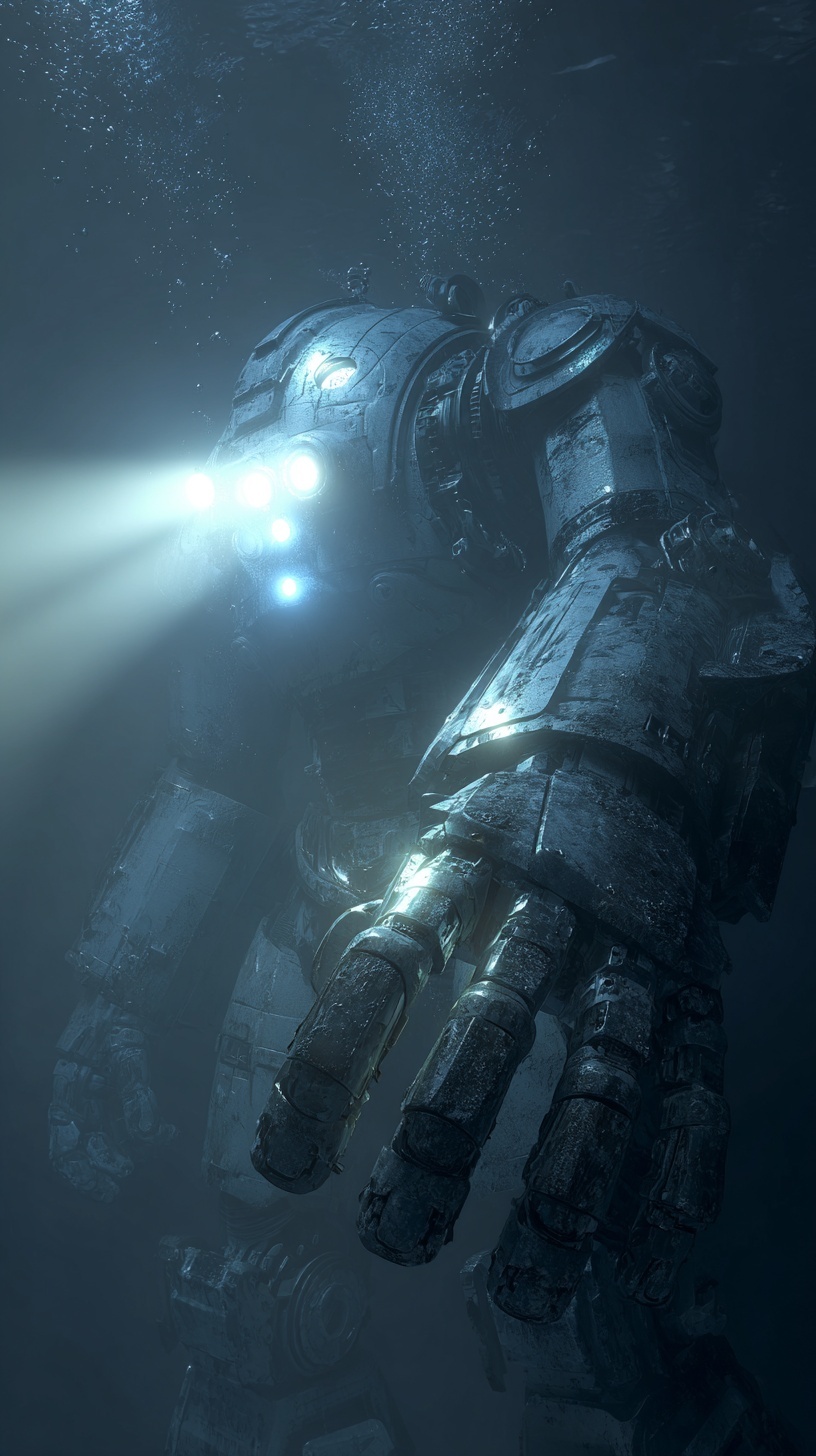 RAW photo, a 170-meter-tall humanoid mech designed...