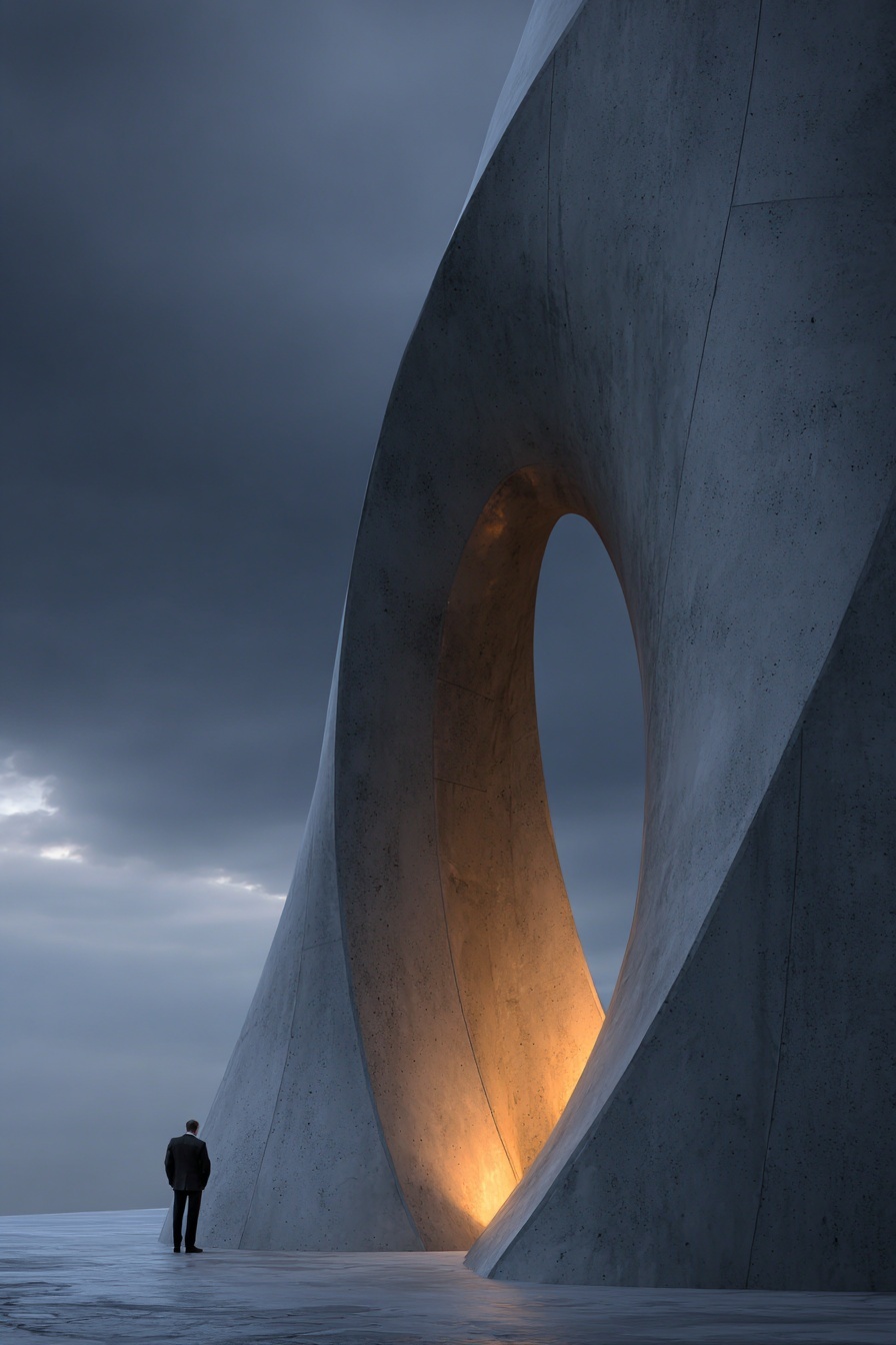 Cyclops reimagined as a Zaha Hadid-inspired monoli...