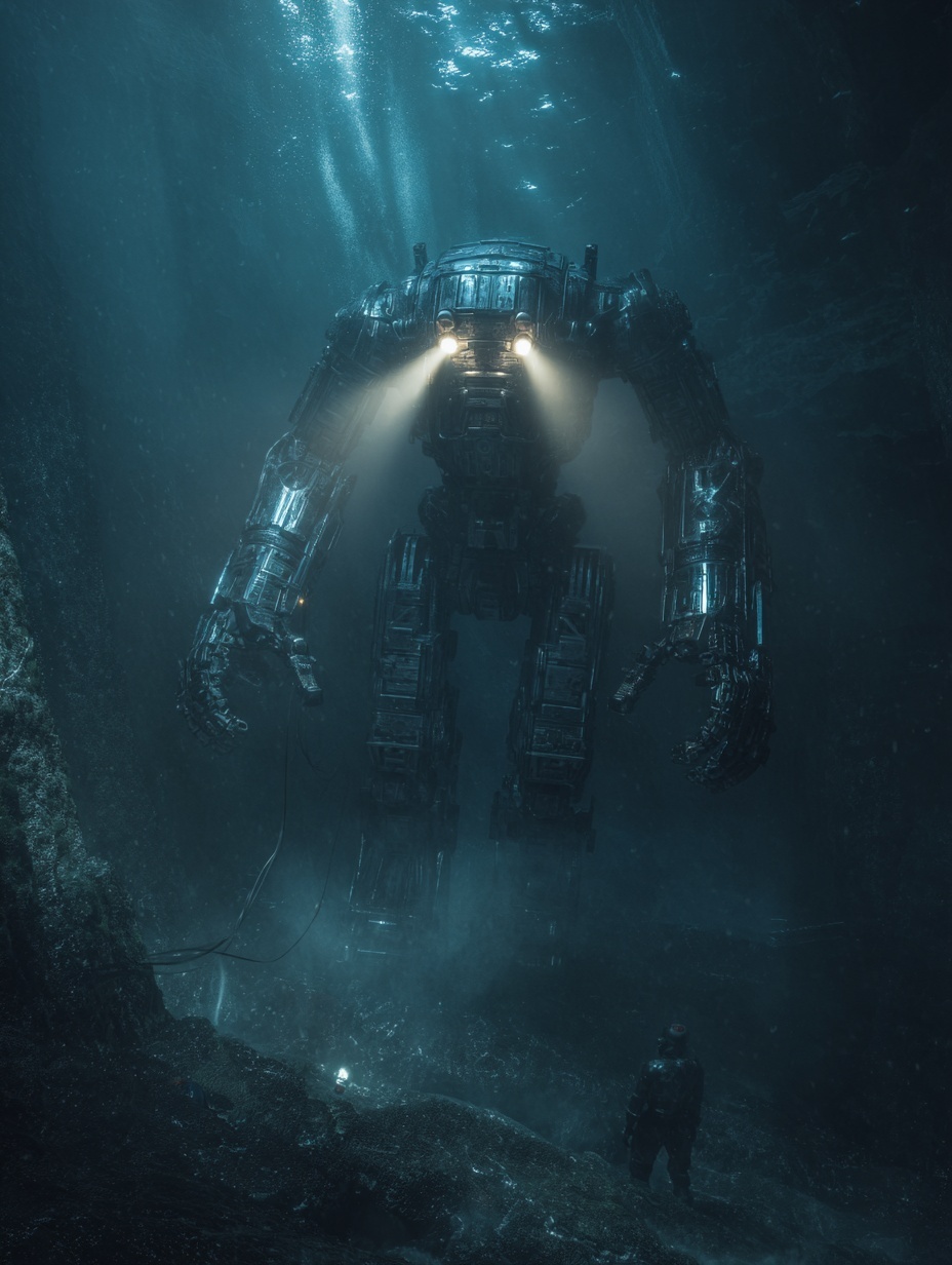RAW photo, a 170-meter-tall humanoid mech designed...