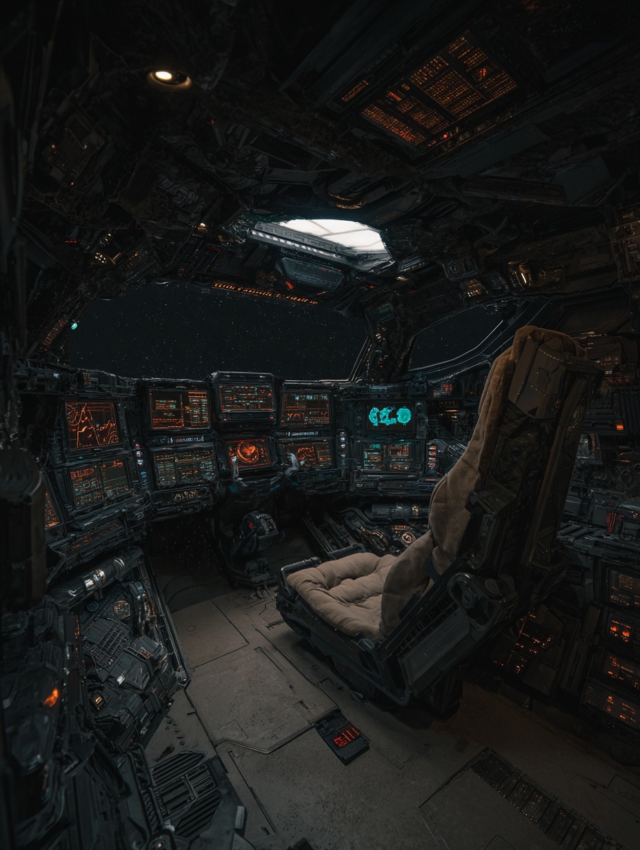 futuristic computer cockpit+ use text--ar 3:4 ar 3...