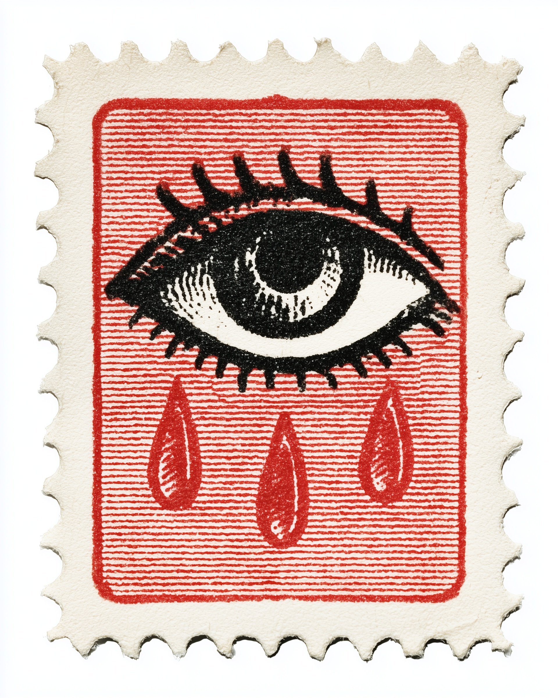 a single vintage postage stamp featuring an eye wi...
