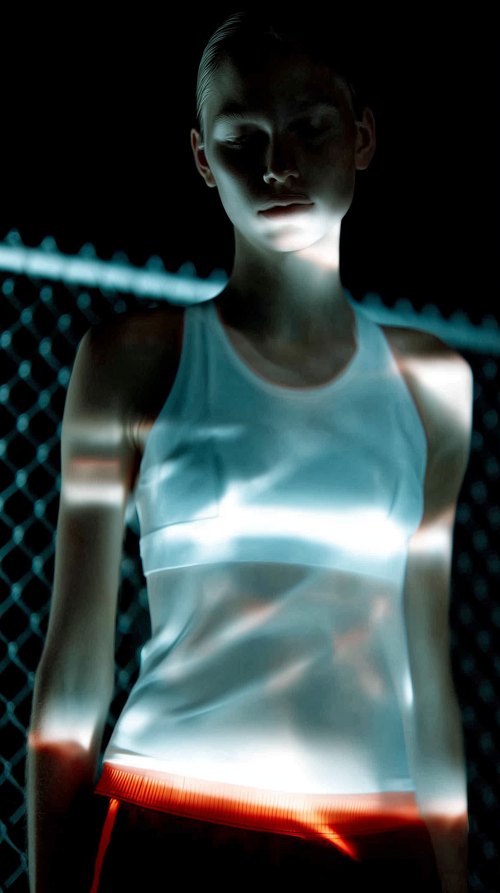 hyperrealistic american white female athlete model...