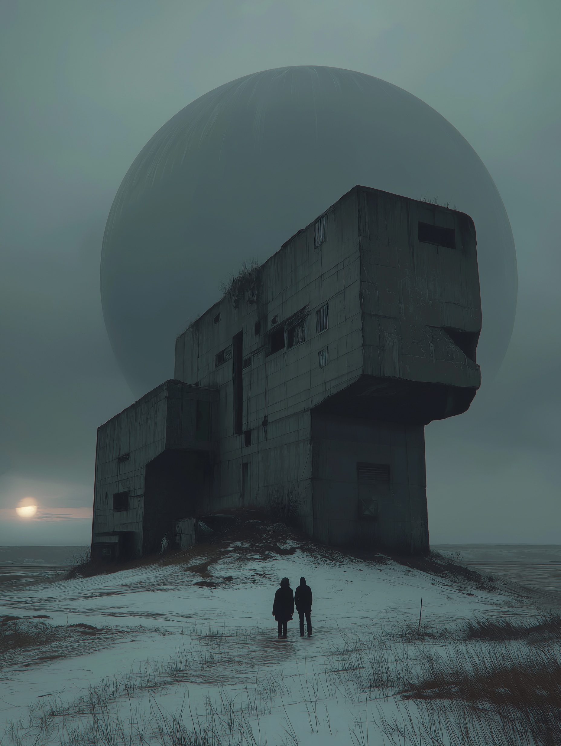 STRANGE BRUTALIST BUILDING IN WINDSWEPT TUNDRA+ us...