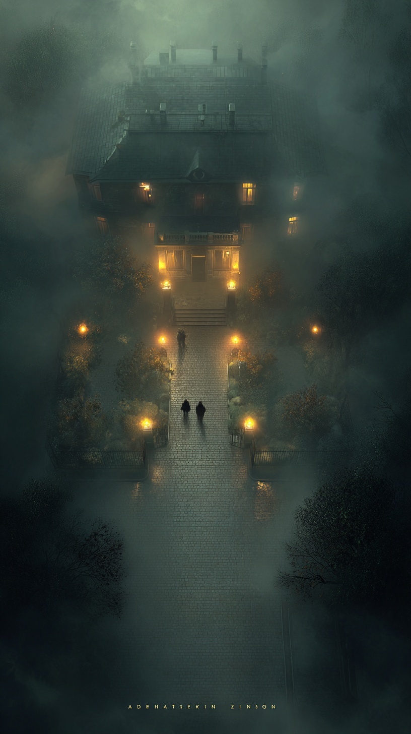 A Ukrainian hospital at night viewed from above, f...