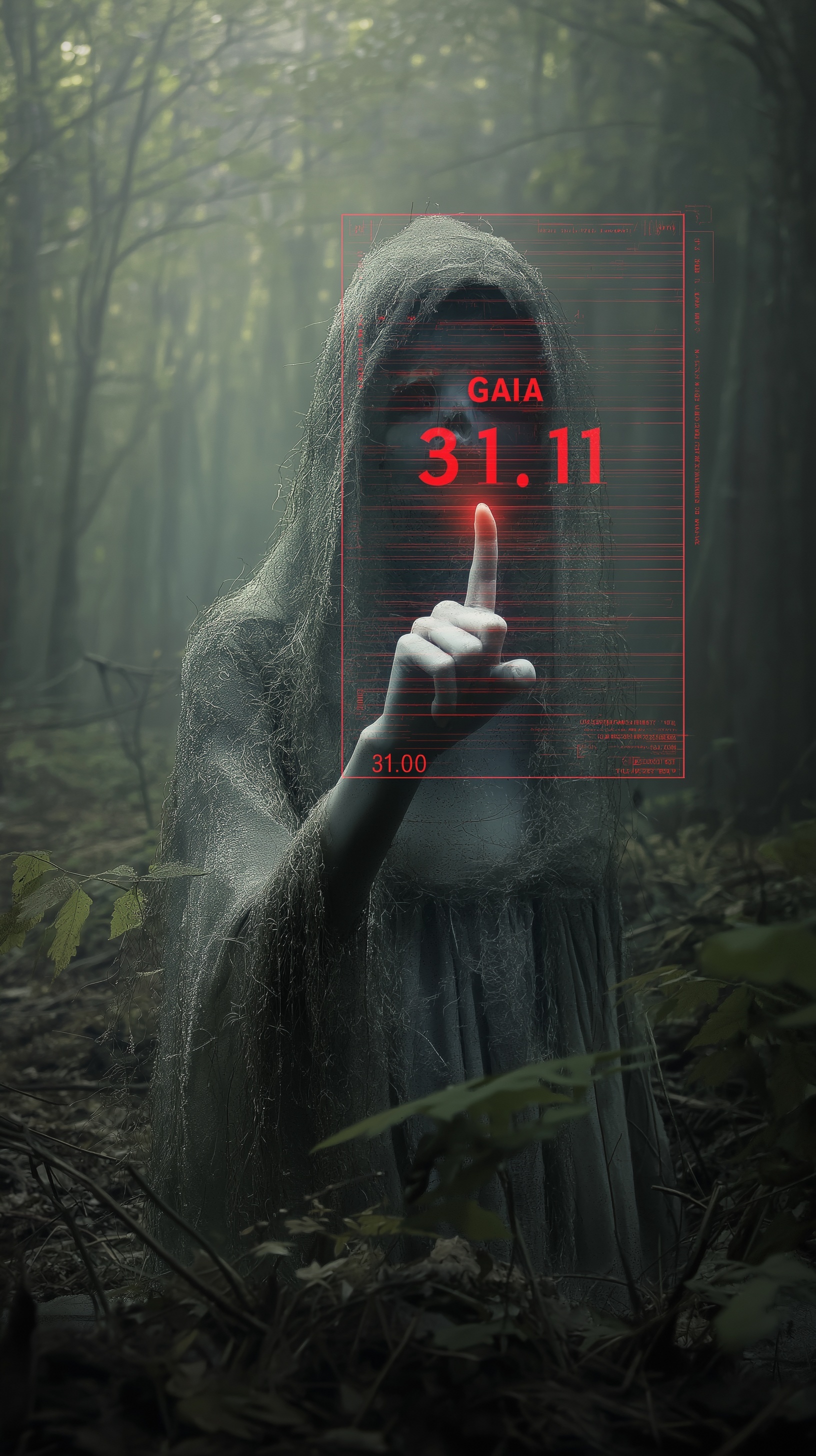 '31.11 'text "GAIA" SCARY WOMAN FOREST "31.11" CRE...