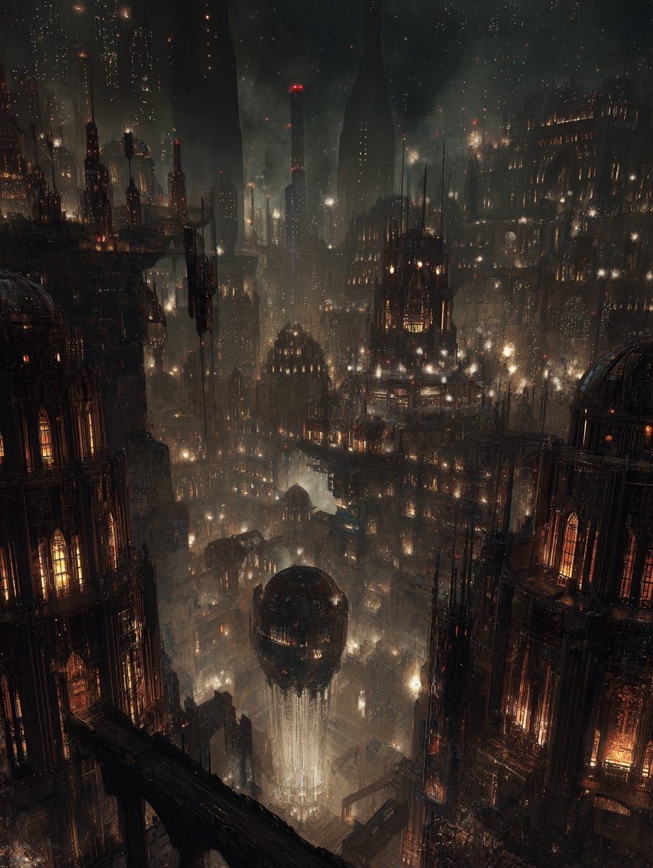 Industrial wastelands of a hive world, a mix of me...