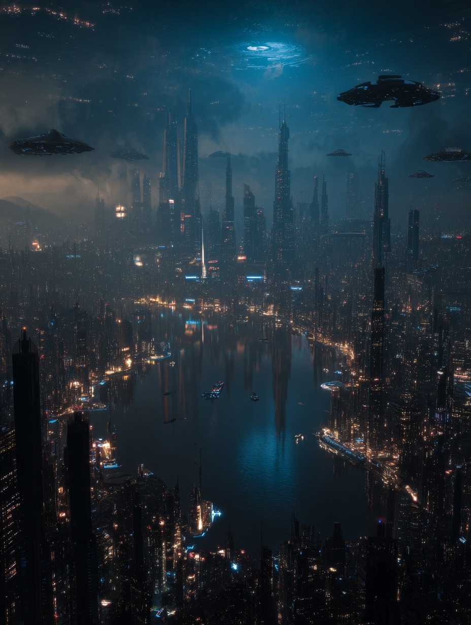 Future city, Sci-fi, Spectacular, 8K+ use text--ar...