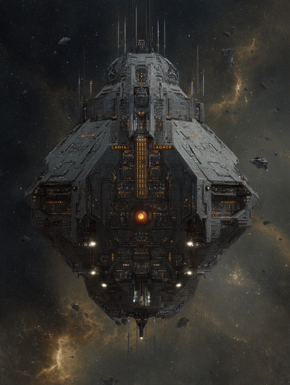 monolithic cosmic sovereignty flagship floating at...