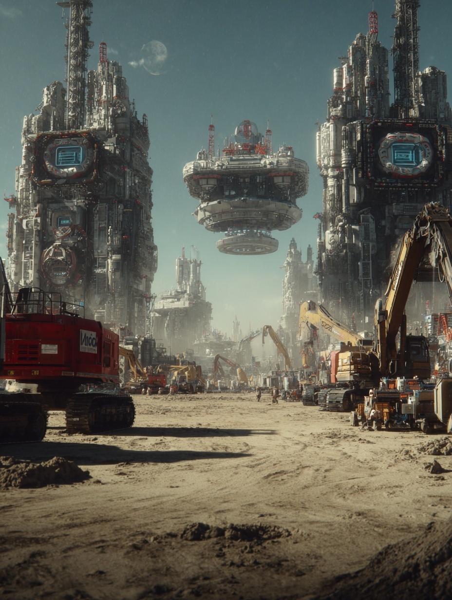 key shot, wide angle cinematic shot of a massive o...