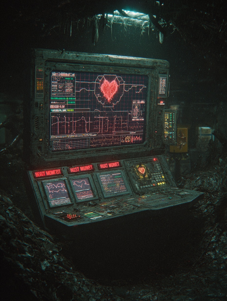 A photorealistic shot of a derelict bio-containmen...